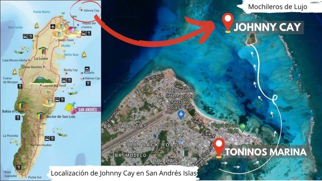 Mapa Johnny Cay San Andrés